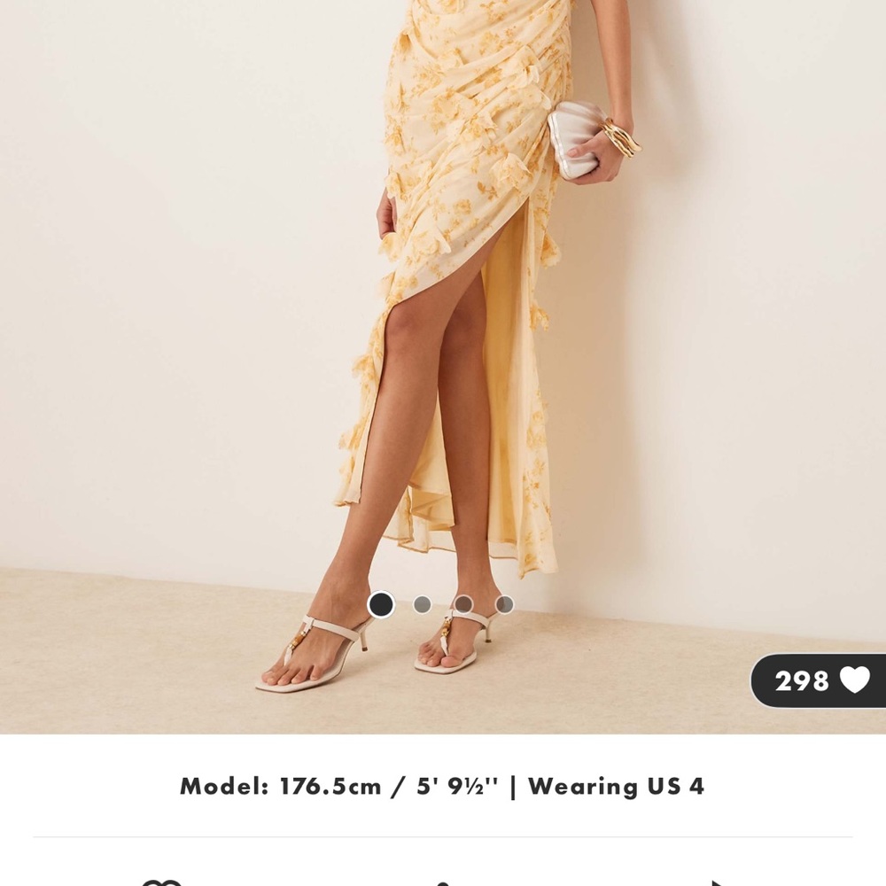 ASOS Yellow Floral High Low Skirt